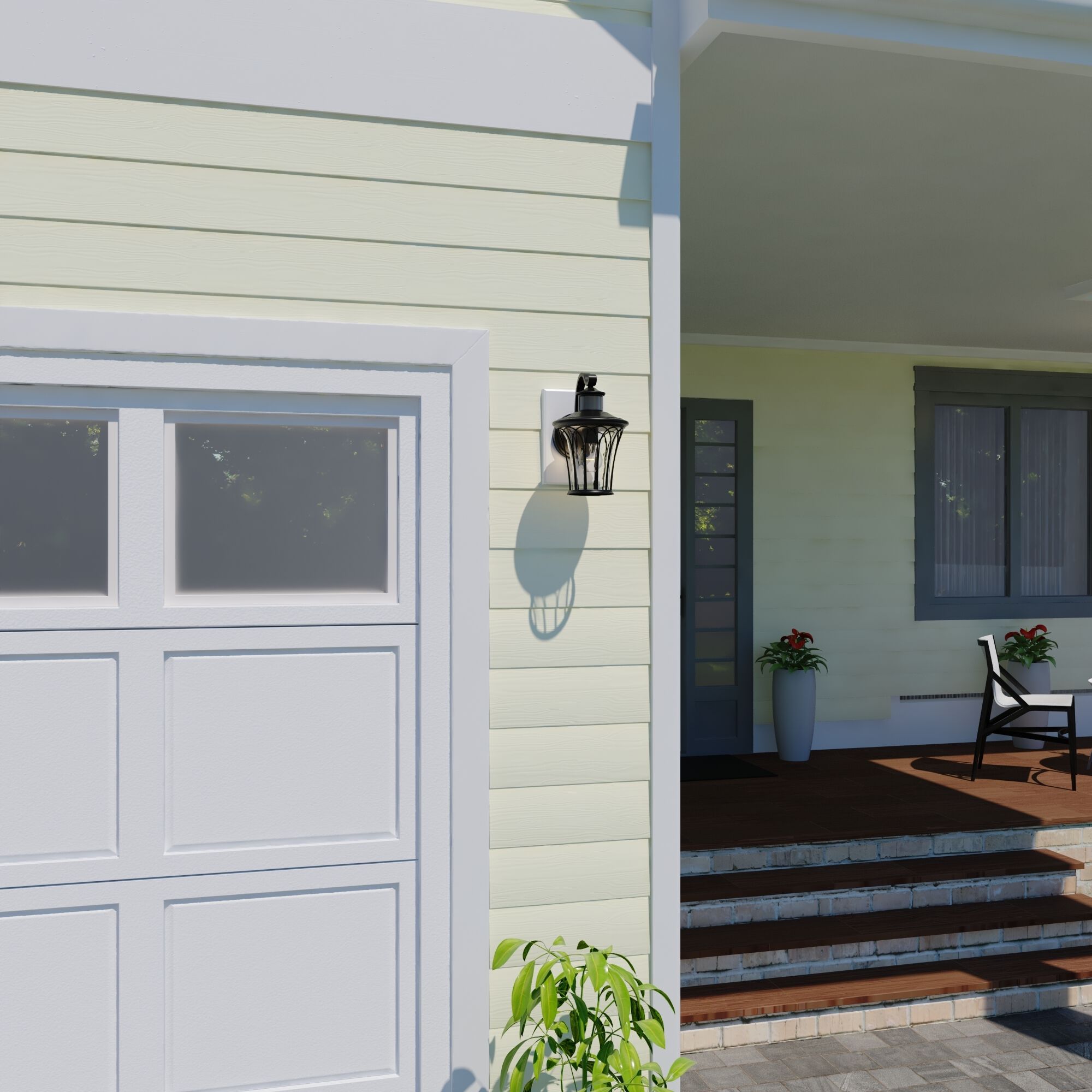 Abigail Textured Black Outdoor Motion Sensor