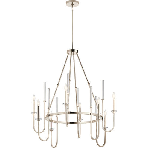 Kadas 8 Light 36 inch Polished Nickel Chandelier 1 Tier Large Ceiling Light, Large