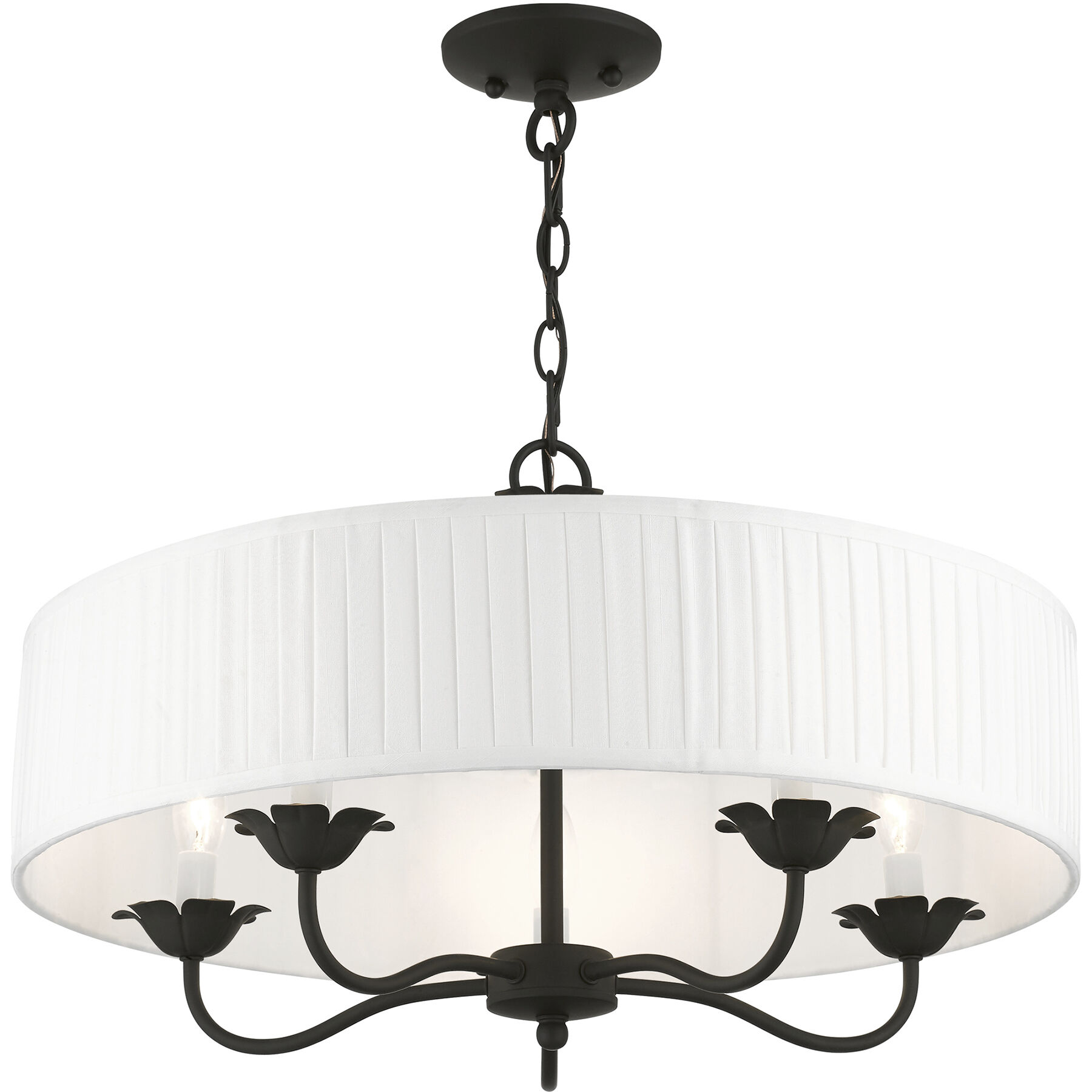 Edinburgh 5 Light 23 inch Black Pendant Chandelier Ceiling Light