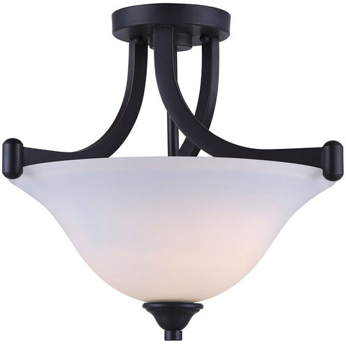 Madison 2 Light 15 inch Rubbed Antique Bronze Semi Flush Ceiling Light