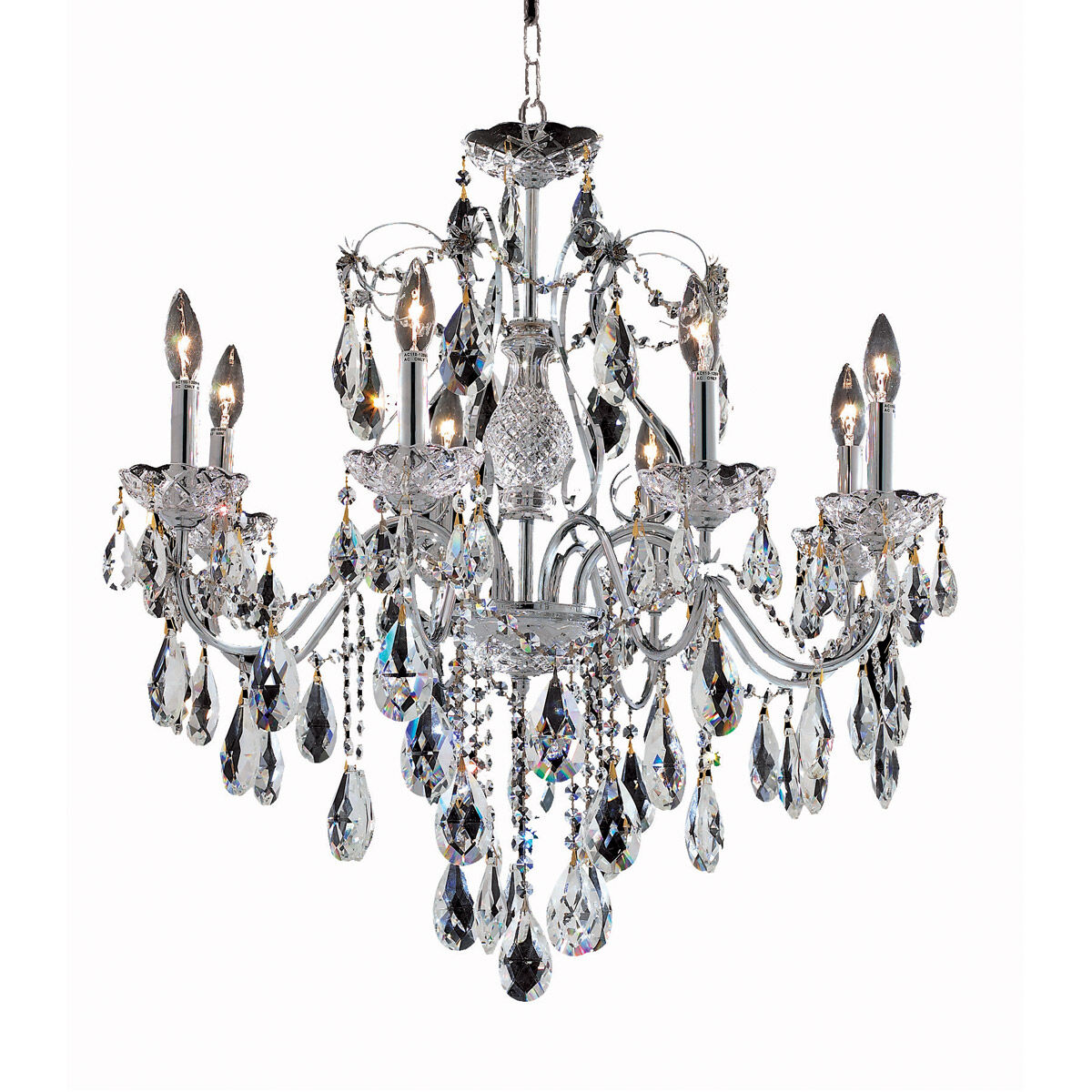 St. Francis 8 Light 26 inch Chrome Dining Chandelier Ceiling Light in Royal Cut