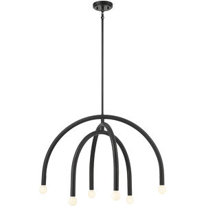 Stella 6 Light 30 inch Matte Black Chandelier Ceiling Light