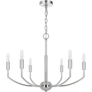 Maxton 6 Light 26 inch Chrome Chandelier Ceiling Light, Candelabra Style