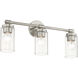 Whittier 3 Light 22 inch Brushed Nickel Vanity Sconce Wall Light