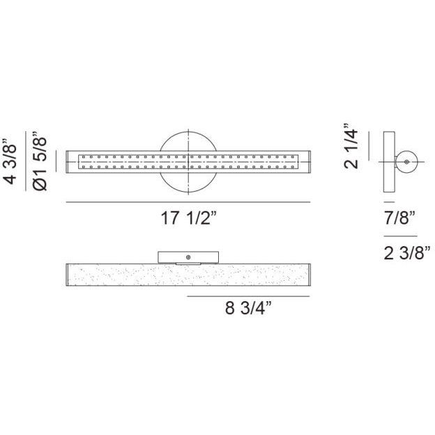 Bowie LED 17.5 inch Matte Black Bath Vanity Light Wall Light