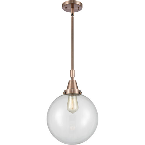 Franklin Restoration Beacon LED 10 inch Antique Copper Mini Pendant Ceiling Light in Clear Glass