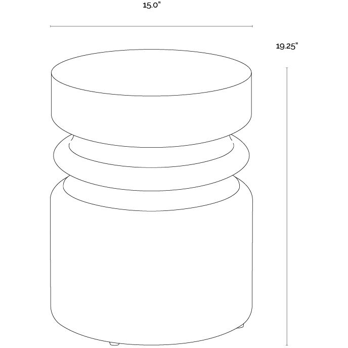 Sumie 19.25 X 15 inch White Outdoor End Table