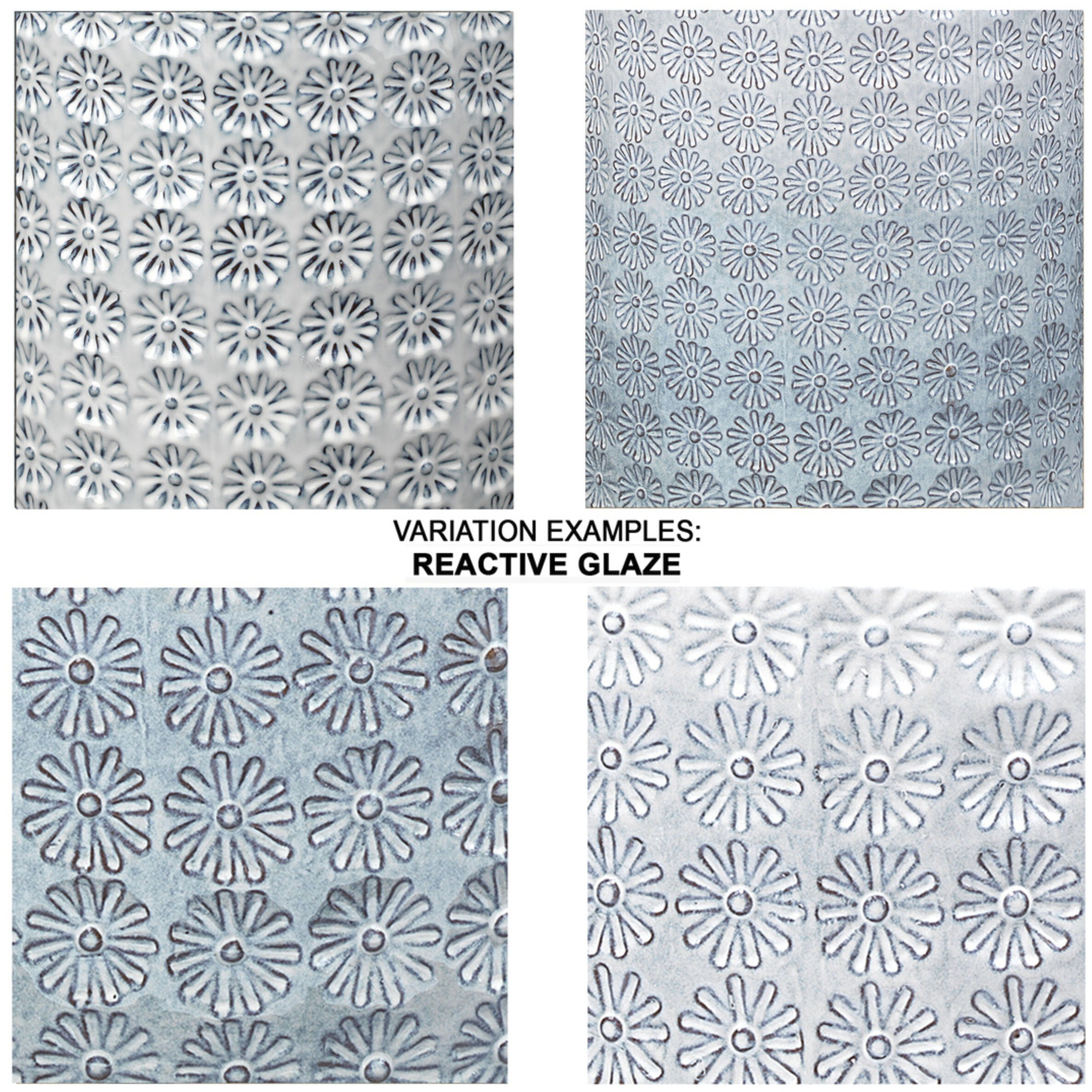 Wildflower 18 X 13 inch White & Grey Reactive Glaze Side Table