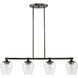 Willow 4 Light 36 inch Black Chrome Linear Chandelier Ceiling Light