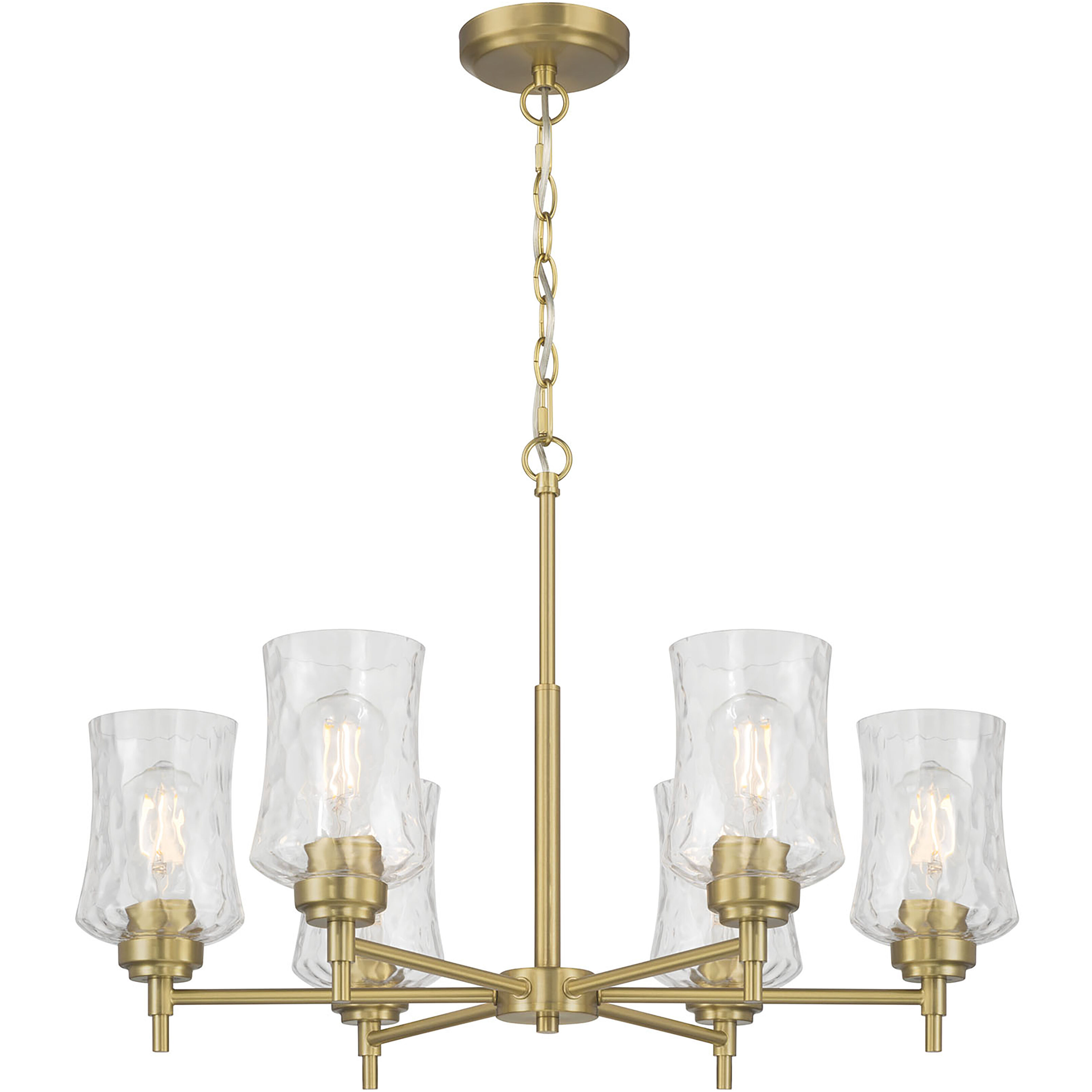Clarvyn 6 Light 25.5 inch Vintage Brass Chandelier Ceiling Light