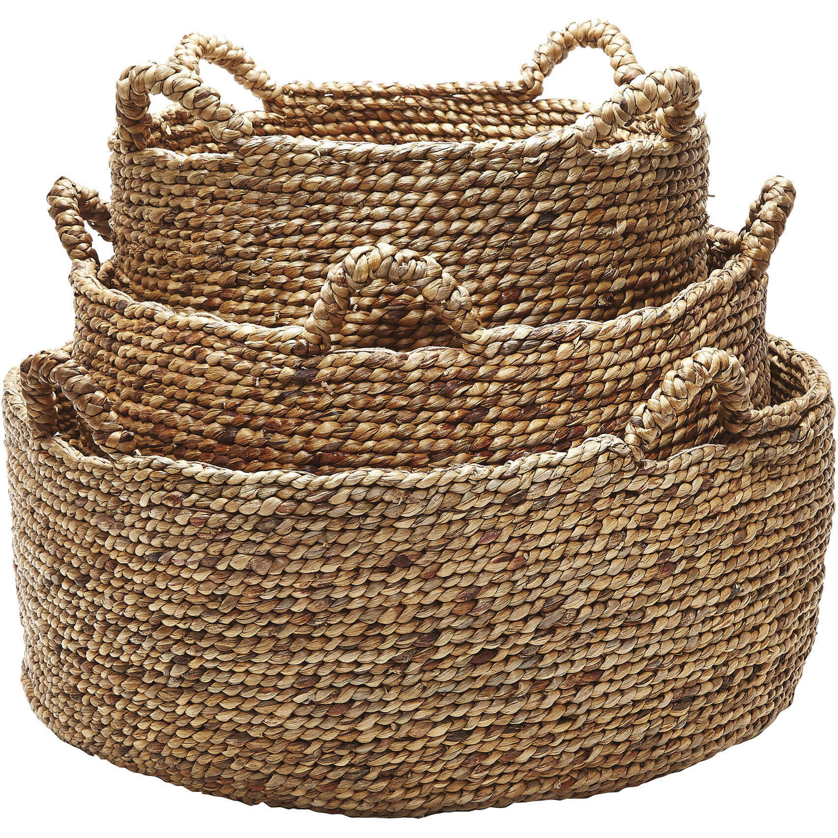 Natural Low Rise 24 X 10 inch Basket, Set of 3