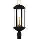 Crestfield 3 Light 28 inch Matte Black Outdoor Post Lantern, Large