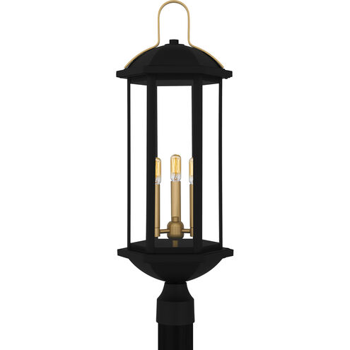 Crestfield 3 Light 28 inch Matte Black Outdoor Post Lantern, Large