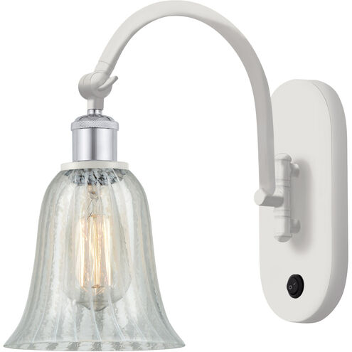 Ballston Hanover 1 Light 6.25 inch White and Polished Chrome Sconce Wall Light in Mouchette Glass