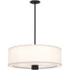 Alora Mood Theo 3 Light 24.13 inch Matte Black and White Linen Pendant Ceiling Light
