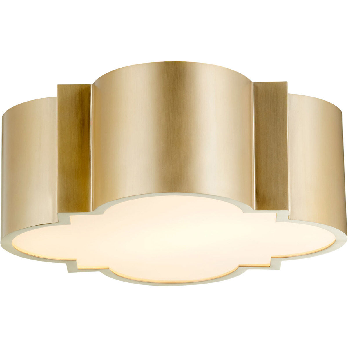 Wyatt 2 Light 16 inch Aged Brass Flush Mount Ceiling Light