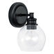 Mid Century 1 Light 6 inch Matte Black Sconce Wall Light