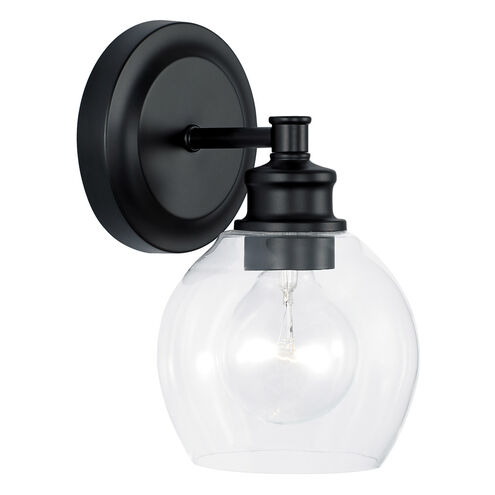 Mid Century 1 Light 6 inch Matte Black Sconce Wall Light