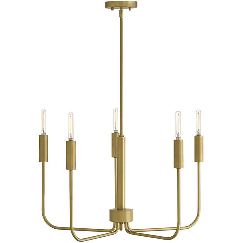 Austen 5 Light 28.25 inch Lacquered Brass Chandelier Ceiling Light