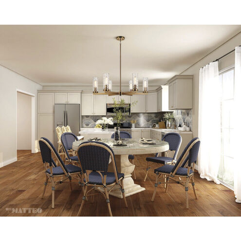 Weaver 6 Light 30 inch Aged Gold Brass Pendant Ceiling Light