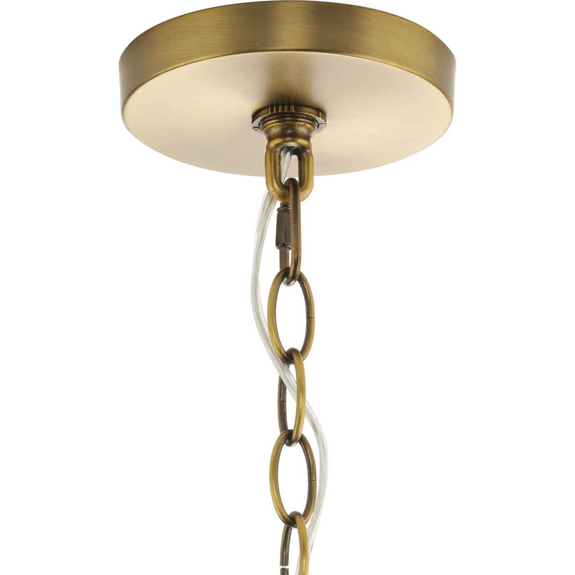 Gilliam 4 Light 15 inch Vintage Brass Foyer Light Ceiling Light
