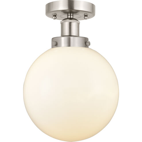 Beacon 1 Light 6.5 inch Brushed Satin Nickel Semi-Flush Mount Ceiling Light