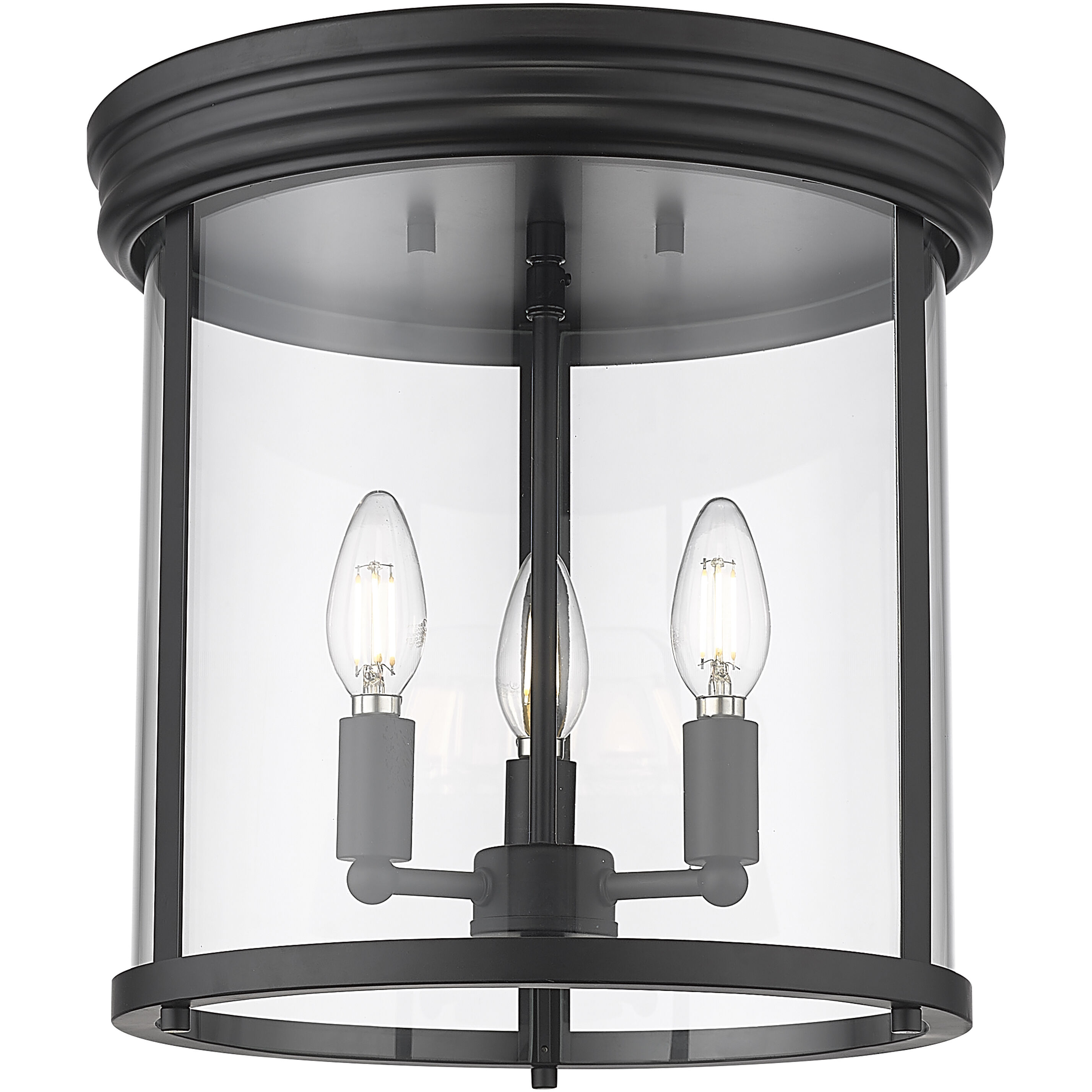 Thayer 3 Light 13 inch Matte Black Flush Mount Ceiling Light