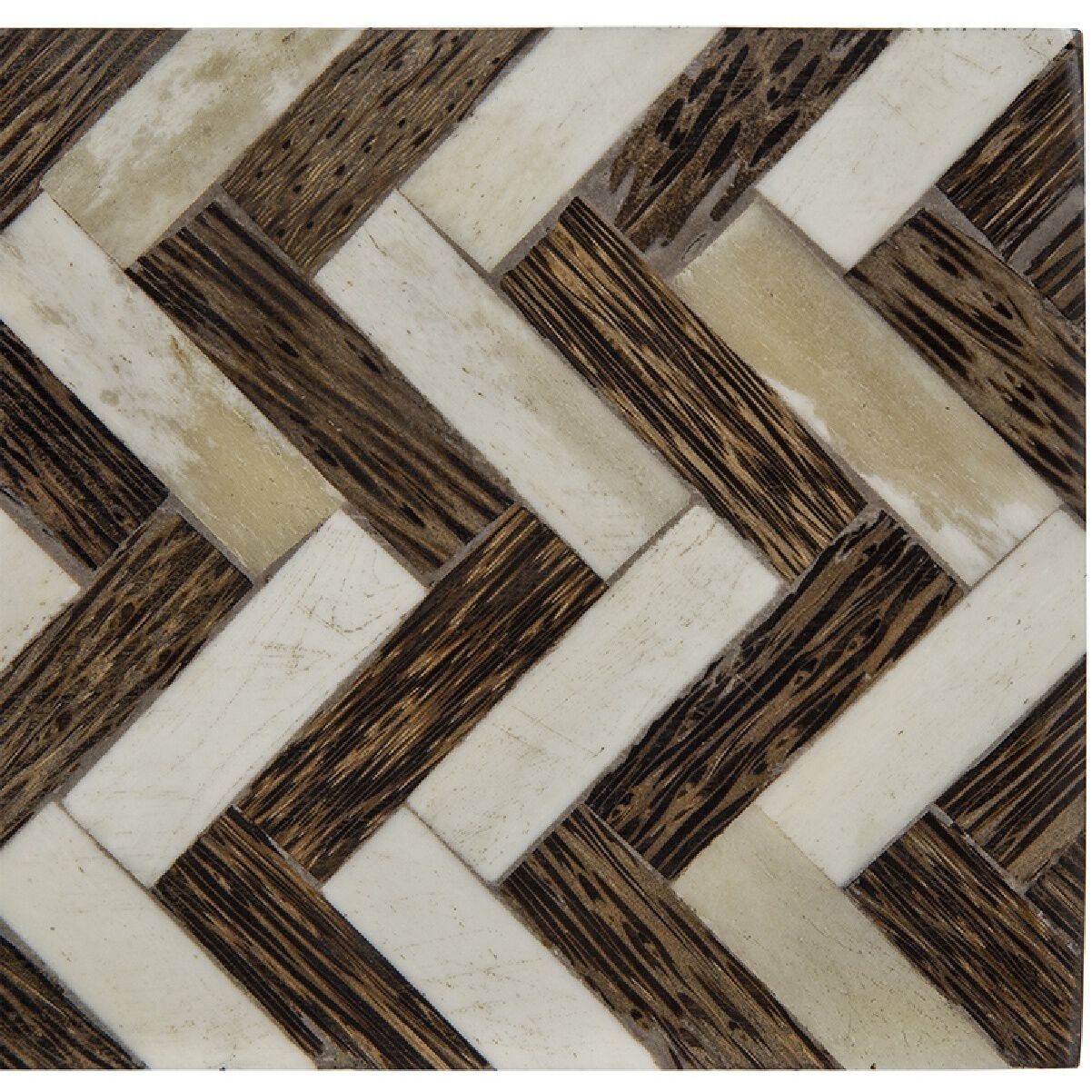 Zig Zag 4 inch Brown/White Decorative Box