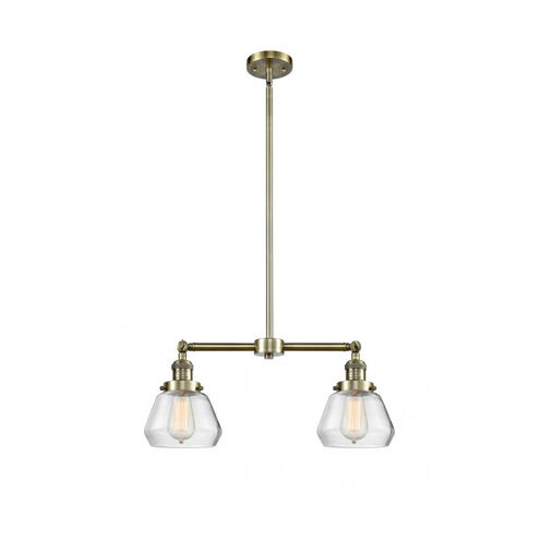 Franklin Restoration Fulton LED 21 inch Antique Brass Chandelier Ceiling Light in Clear Glass, Franklin Restoration