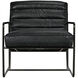 Demeter Metal and Black Leather Occasional Chair