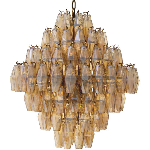 Benini 17 Light 25.59 inch Antique Brass Chandelier Ceiling Light, Large