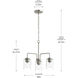 Merry 3 Light 18 inch Brushed Nickel Chandelier Ceiling Light