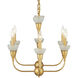 Aurelia 6 Light 46 inch Contemporary Gold Leaf and Contemporary Gold Chandelier Ceiling Light