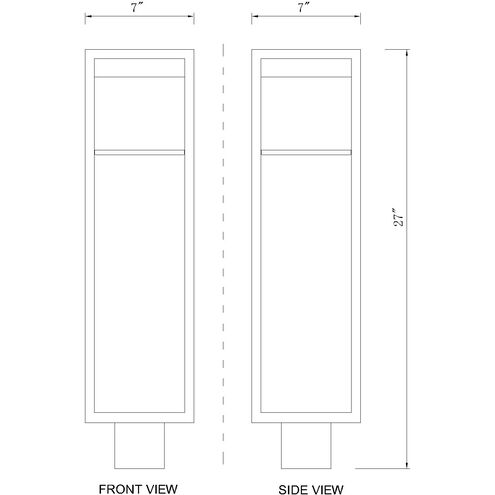 Barwick LED 27 inch Black Outdoor Post Mount Fixture