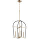 Espy 4 Light 17.25 inch Noir and Aged Brass Mini Chandelier Ceiling Light