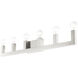 Solna 6 Light 44 inch Brushed Nickel Vanity Sconce Wall Light