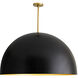 Pascal 1 Light 36 inch Black/Antique Brass Pendant Ceiling Light