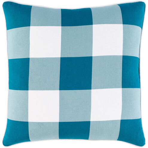 Buffalo Plaid 20 X 20 inch Aqua/White Pillow Kit, Square