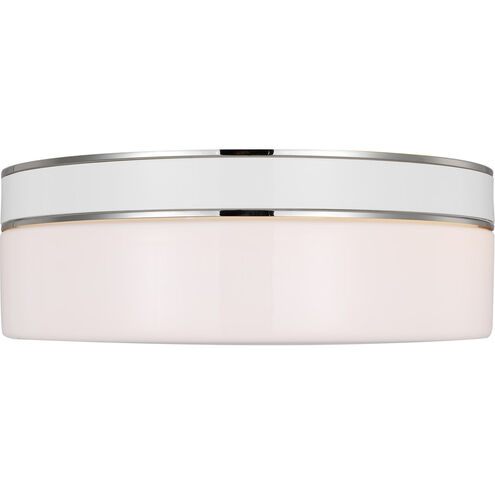 kate spade new york Monroe 2 Light 14 inch Polished Nickel Flush Mount Ceiling Light in Polished Nickel / Gloss White
