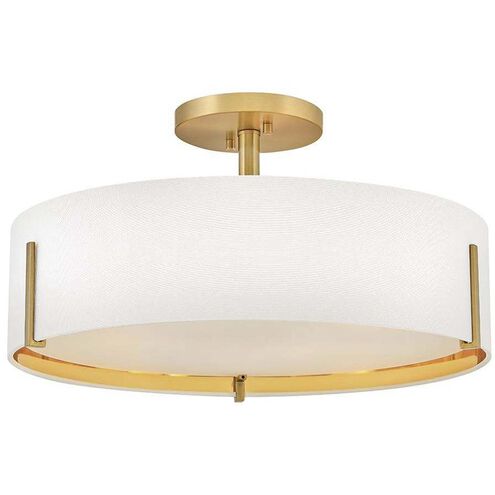 Halle 4 Light 19.5 inch Lacquered Brass Semi-flush Mount Ceiling Light