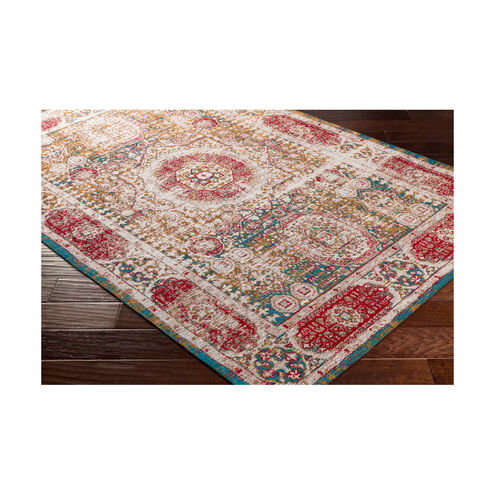 Amsterdam 90 X 60 inch Mustard/Bright Blue/Bright Red/Beige Rugs, Polyester and Cotton