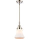 Franklin Restoration Bellmont 1 Light 7 inch Polished Nickel Mini Pendant Ceiling Light in Matte White Glass