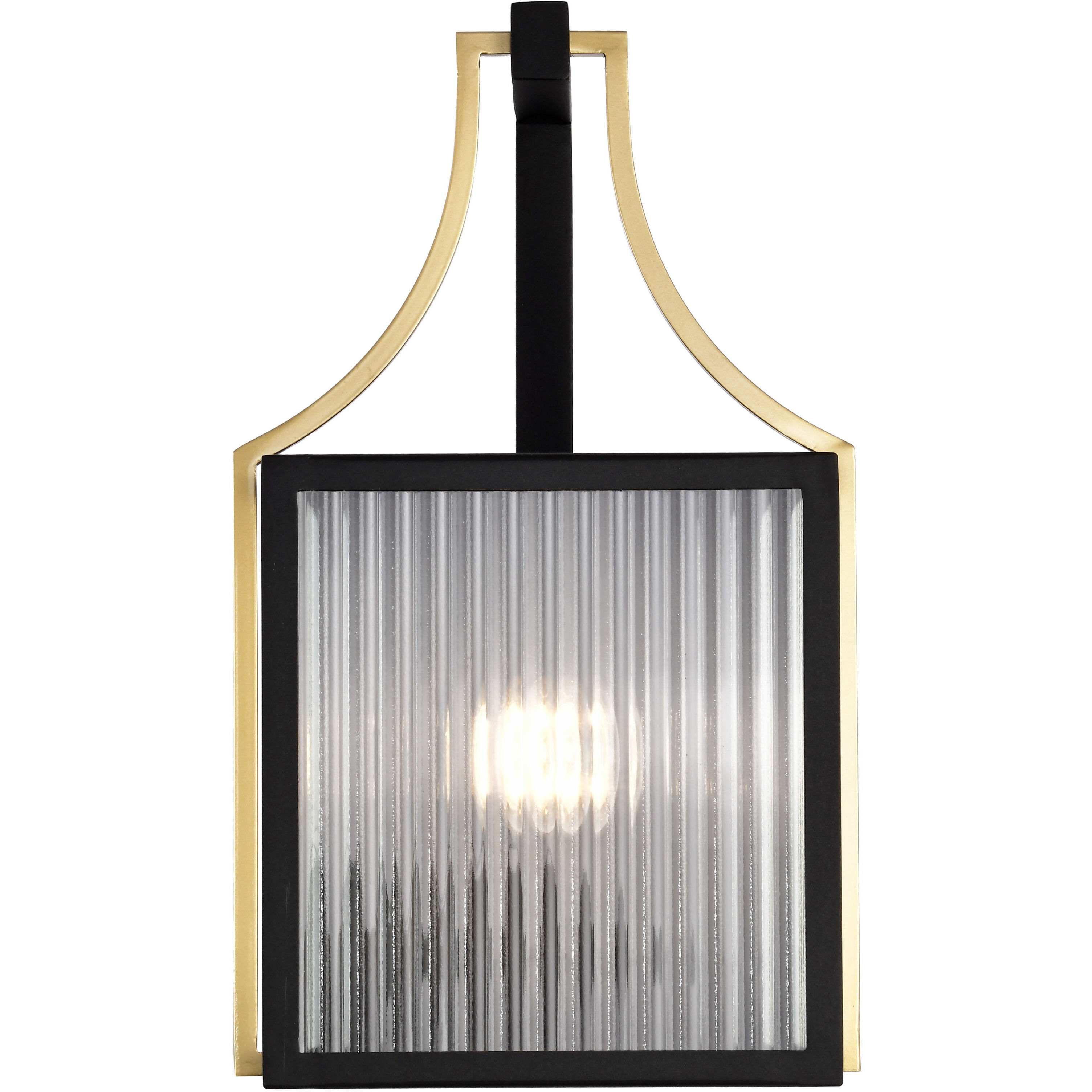 Holden 14.5 inch Black and Gold Outdoor Wall Light