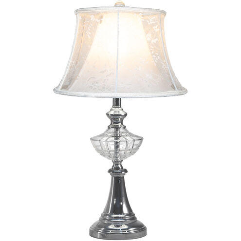 Avery 26 inch 100.00 watt Polished Chrome Table Lamp Portable Light, 24% Lead Crystal