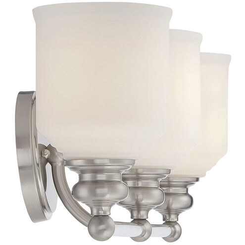 Melrose 3 Light 24 inch Satin Nickel Vanity Light Wall Light, Essentials