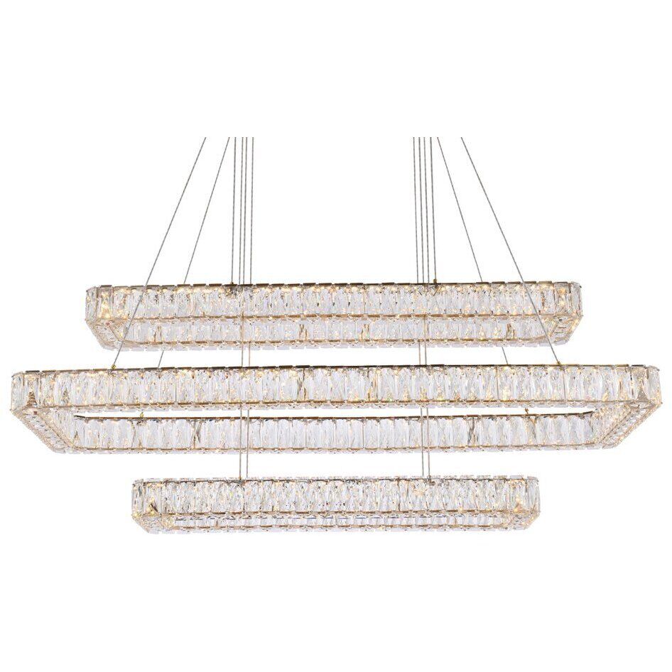 Monroe 3 Light 50 inch Gold Pendant Ceiling Light