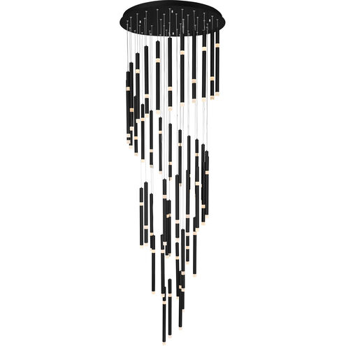 Flute LED 30 inch Black Chandelier Ceiling Light