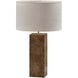 Frederick 23.25 inch 40.00 watt Burled Wood with Antique Brass Accent Table Lamp Portable Light