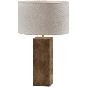 Frederick 23.25 inch 40.00 watt Burled Wood with Antique Brass Accent Table Lamp Portable Light
