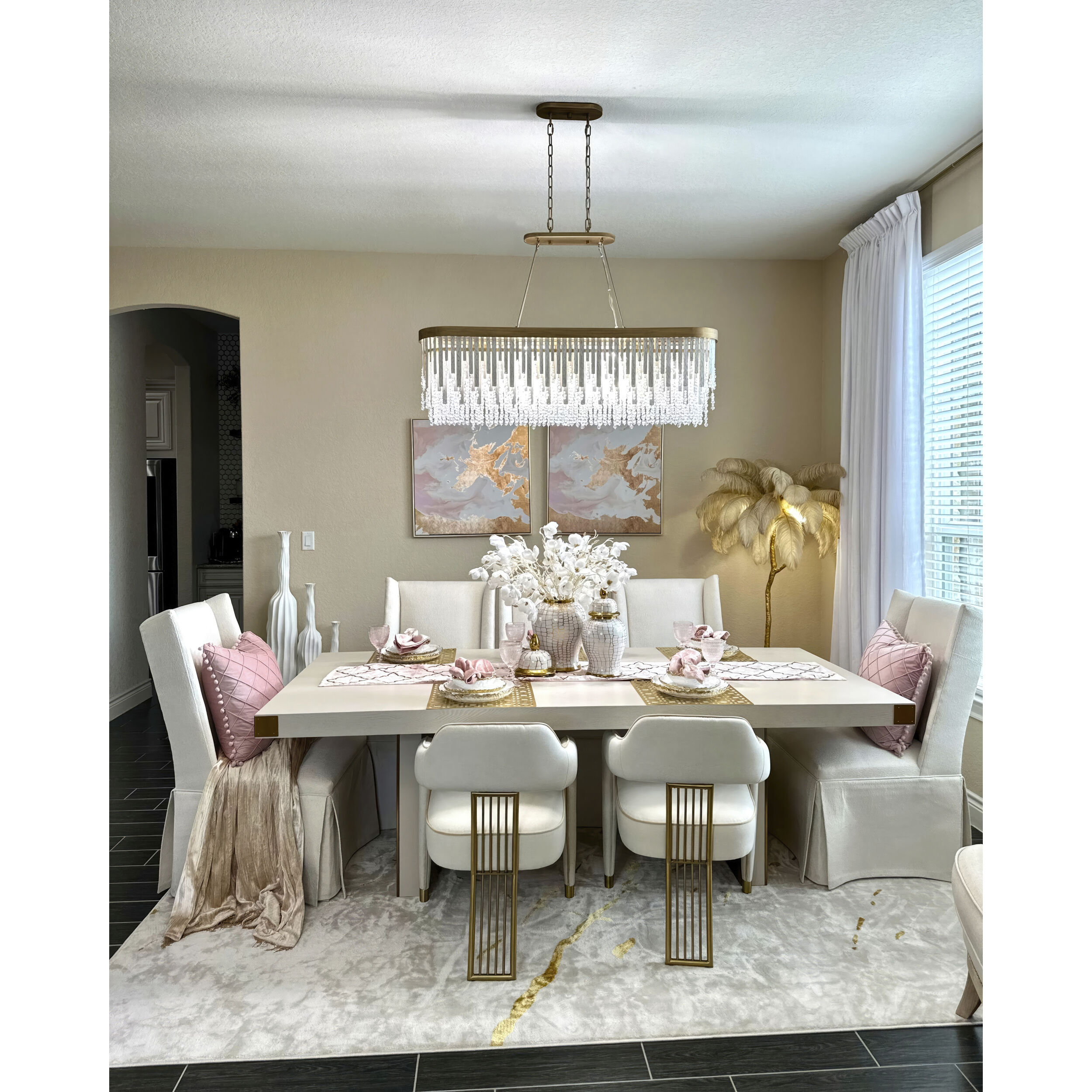 Lafayette 6 Light 48 inch Havana Gold Linear Pendant Ceiling Light